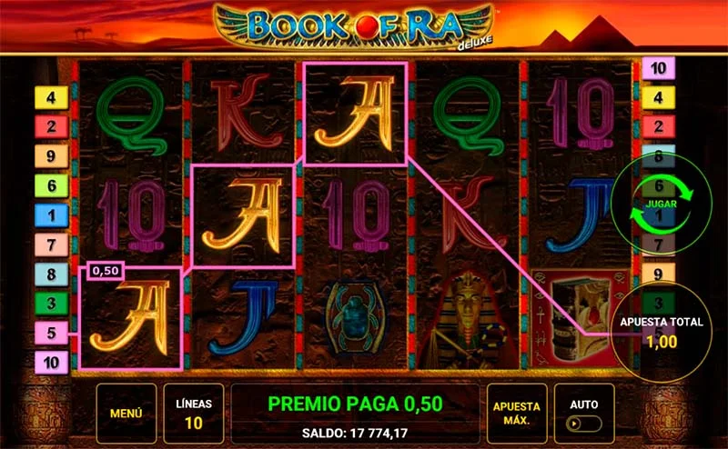 Mecanica del juego Book of Ra Deluxe