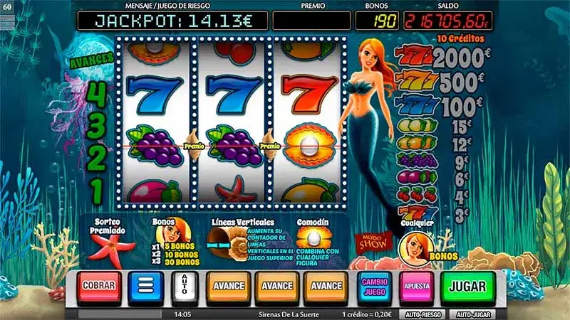 Minijuegos slot sirenas de la suerte