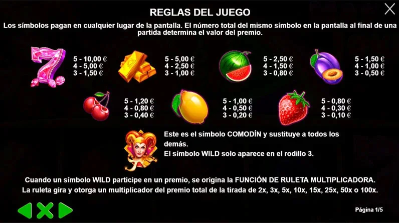 Símbolos del juego Master Joker