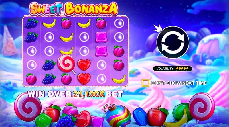 Tabla del juego Sweet Bonanza