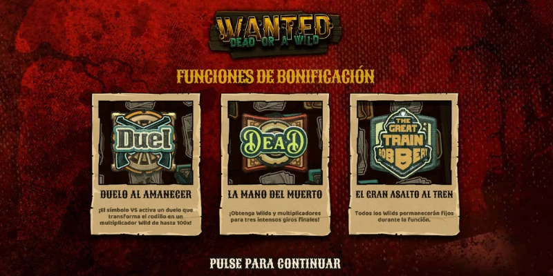 Características de la slot wanted