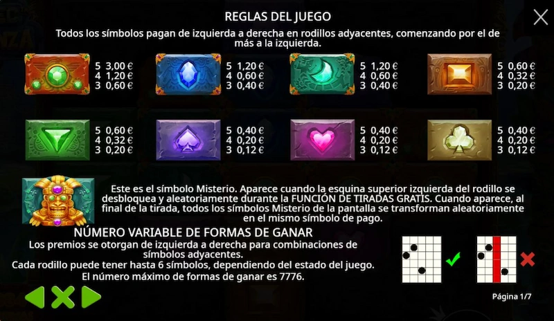 reglas y mecánica de la slot
