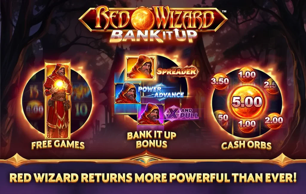 funciones especiales red wizard bank it up